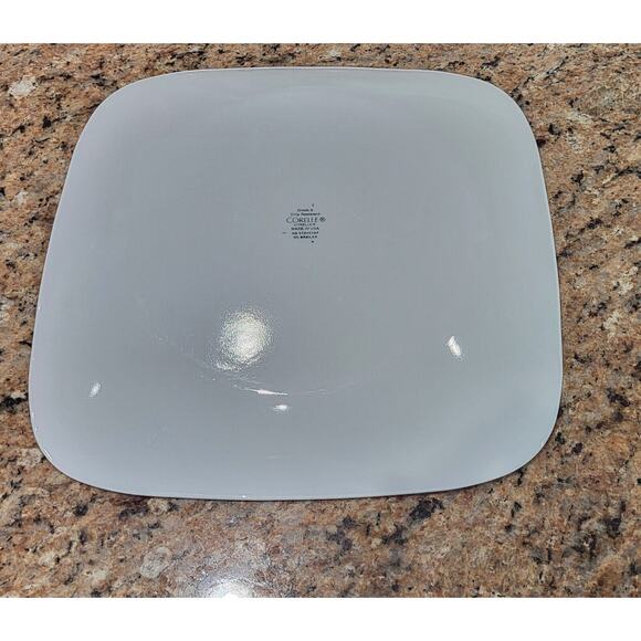 Corelle Urban Arc 10.5" Square White Dinner Plates Set of 5 Gray/Black Stripes - Picture 8 of 13